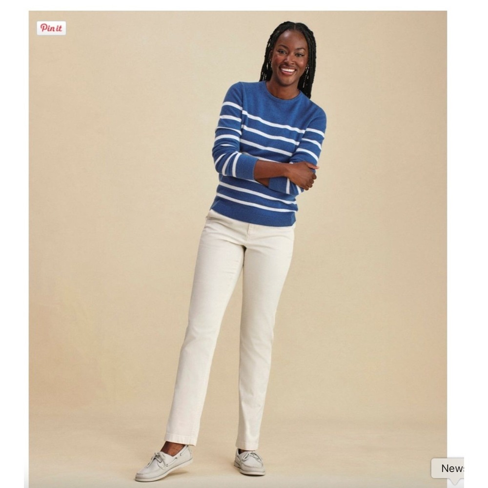 LL Bean Women's Wrinkle Free Classic Fit White Pants Size 14‎ - Med/Tall - NEW